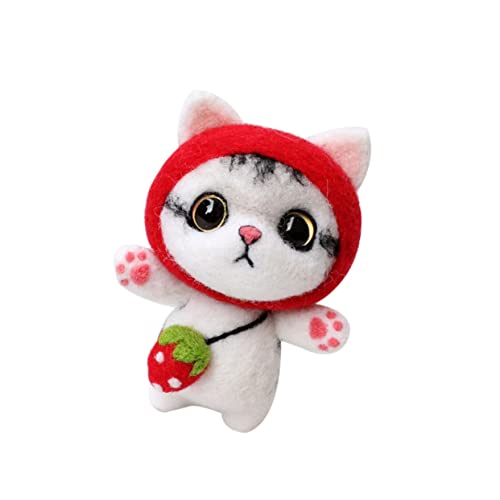 HOMSFOU Plüschkatze DIY Nadelfilzset für Bastelmaterial für Kunsthandwerk für Junge Mädchen Aktivitäten Geschenkidee für Einfache Anleitung Farbenfrohes von HOMSFOU