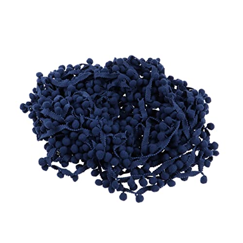 HOMSFOU Pompom-Spitze Spitzenband Vorhänge trimmt trimmen für Handwerk Stoffband Fransen mit Vorhangbesatz Kleidung Kugel trimmen Ballfransenbesatz ball trimmen Quastenkugelbesatz Marine von HOMSFOU