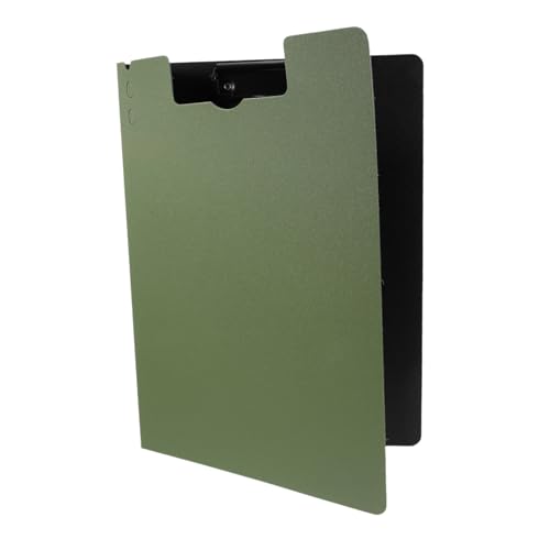 HOMSFOU Prüfpapier -Speicherordner aktenordner dokumentenmappe Büromaterialmappe Schreibmappe bürobedarf Zwischenablage für die Pflege Pflegeklemme Clipboard-Ordner Kunststoff Olive Green von HOMSFOU