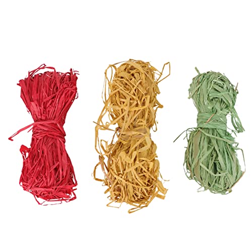 HOMSFOU Raffia Bündel Farbige Natürliche Raffia zum Verpacken von Blumen Diy Bastelmaterial Geschenkband für Feste und Dekoration für Kreative Projekte und von HOMSFOU