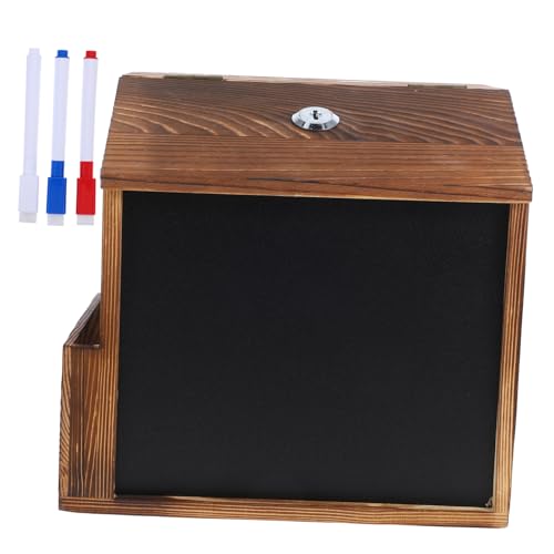 HOMSFOU Retro -Holzmailbox wandmontierter Briefkasten Wandvorschlagboxen Wahlurnen für Tombola Postfach im Büro Stimmzettel -Boxen Vorschlagboxen Vorschlag Boxen Holz Brown von HOMSFOU