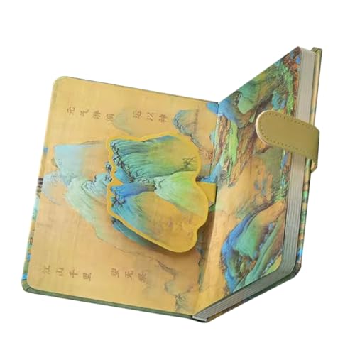 HOMSFOU Retro Magnet Buckle Notizbuch Tragbarer Täglicher Planer im Chinesischen Stil Kunstvolles Notizbuch mit Hochwertigem und Magnetverschluss für Studenten und Kreative von HOMSFOU
