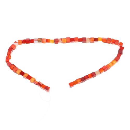 HOMSFOU Rote Quader Perlen aus Natürlichem Lose Würfel Abstandshalter für DIY Schmuckherstellung Flexible Kombination für Armbänder und Halsketten Langlebiger Glanz Stabiler Sitz von HOMSFOU
