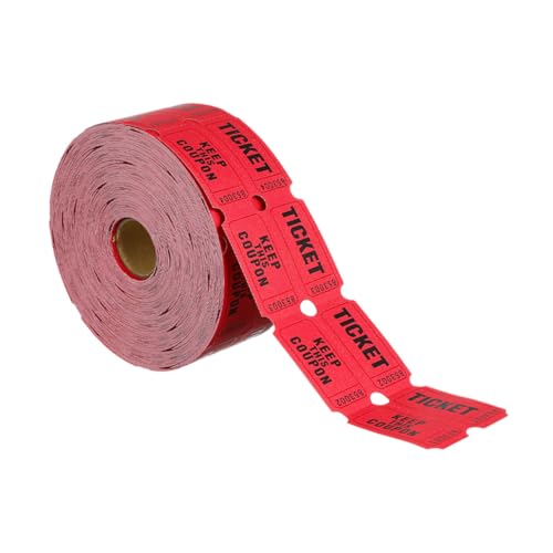 HOMSFOU Rote Raffle Tickets Rolle mit Fortlaufender Nummerierung Event lose aus Dickem Papier Perforiert und Einfach zu Reißen für Gewinnspiele und Veranstaltungsaktionen von HOMSFOU