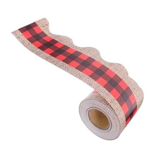 HOMSFOU Rote und Schwarze Kariert Papier-bordüre für Pinnwände Klassische Buffalo Check Muster Strapazierfähige Dekoration für Schule Büro Bibliothek und Heimgebrauch von HOMSFOU