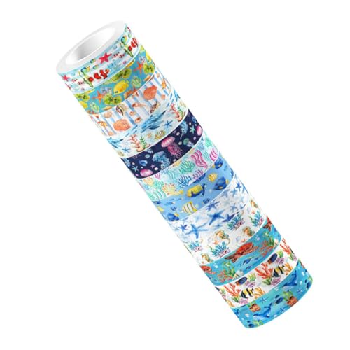 HOMSFOU Satz nautisches Washi-Tape geschenkverpackung bastelbedarf Journal Aufkleber Dekorationsmaterial unterwasserwelt Band Blau Tagebuch Lieferungen Erwachsene für Washi-Tape-Aufkleber HOMSFOU Satz nautisches Washi-Tape geschenkverpackung bastelbedarf Journal Aufkleber Dekorationsmaterial unterwasserwelt Band Blau Tagebuch Lieferungen Erwachsene für Washi-Tape-Aufkleber von HOMSFOU