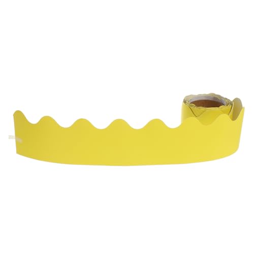 HOMSFOU Scalloped Bulletin Board Trim Gelb für Klassenzimmer Pinnwände und Partys Langlebig und Leicht Anzubringen von HOMSFOU