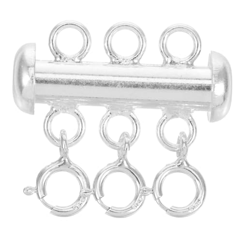 HOMSFOU Schnalle einer Perlenkette Schichtverschlüsse Magnetverschlüsse für Halsketten Schichtverschluss Layering-Halskettenverschluss Halsketten-Stapler Silber- Silver von HOMSFOU