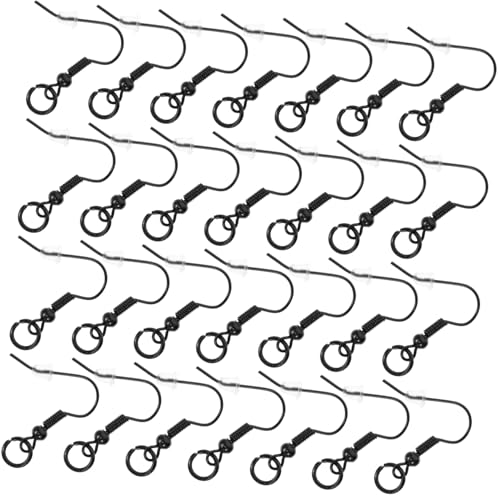 HOMSFOU Schwarze Ohrhaken mit Perle und Federkiel DIY Ohrschmuck Zubehör Langlebige Schmuckhaken Sicherer Halt für Handgemachte Ohrringe und Schmuckherstellung von HOMSFOU