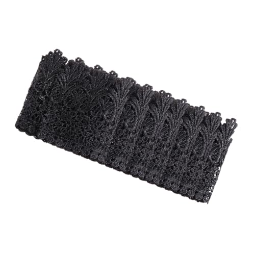 HOMSFOU Schwarzer Polyester spitzenbesatz Breit Hautfreundliche nicht Elastische Zierborte zum Annähen für DIY Kleidung Geschenkverpackung und Schmuckdesign von HOMSFOU