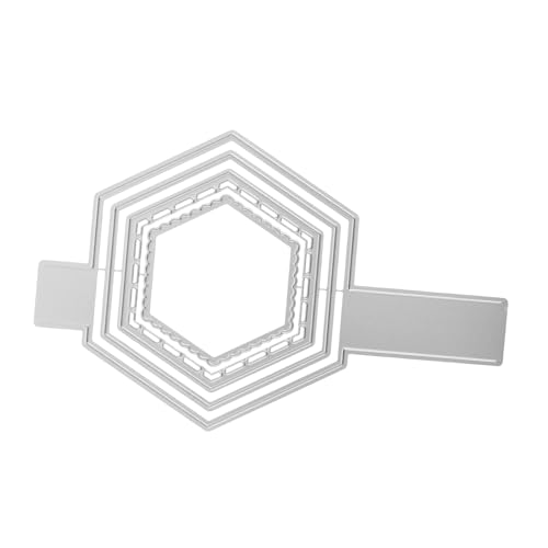 HOMSFOU Scrapbooking Stirbt Stanzformen Sechseckige Schablone Schablonenkartenherstellung Schablonen Für Die Kartenherstellung Metall Stirbt Kartenschablonen Silver Kohlenstoffstahl von HOMSFOU