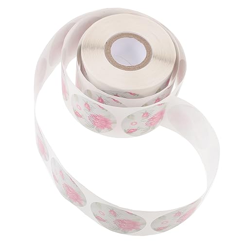 HOMSFOU Selbstklebende Dankeschön Aufkleber mit Blumenmuster Vielseitige Etiketten für Umschläge Hochzeiten und Büroorganisation Rosa Retro Design von HOMSFOU