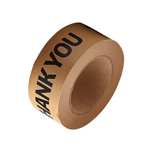 HOMSFOU Selbstklebendes Beschreibbares Kraftpapier Klebeband Umweltfreundliches Reißfestes Verpackungsband mit Dekorativem Thank You Aufdruck Vielseitig für Diy Rahmenversiegelung HOMSFOU Selbstklebendes Beschreibbares Kraftpapier Klebeband Umweltfreundliches Reißfestes Verpackungsband mit Dekorativem Thank You Aufdruck Vielseitig für Diy Rahmenversiegelung von HOMSFOU