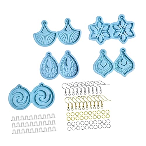 HOMSFOU Silikonform Set für Schmuckherstellung Ohrhänger Gießformen für Diy Blumen und Kristallmuster für Persönliche und Kreative Bastelprojekte von HOMSFOU
