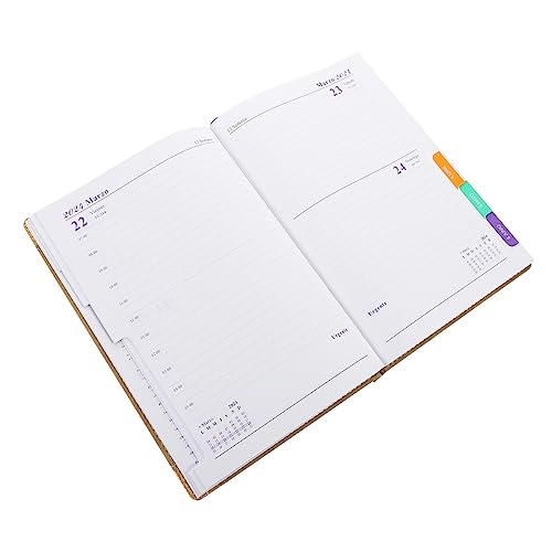 HOMSFOU Spanischer Notizblock undatierter Wochenplaner Planungsbuch Zeitplanplaner 2024 Arbeitshefte Terminkalender 2024 Zeitplan-Notizbuch Hausaufgabenplaner Planer täglich Papier Khaki von HOMSFOU