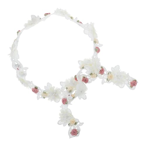 HOMSFOU Spitzenband: Spitzenband Mit Kunstperlen – Weißer Romantischer Rosenbesatz Für Bastelarbeiten, Blumensträuße, Scrapbooking, Nähprojekte von HOMSFOU