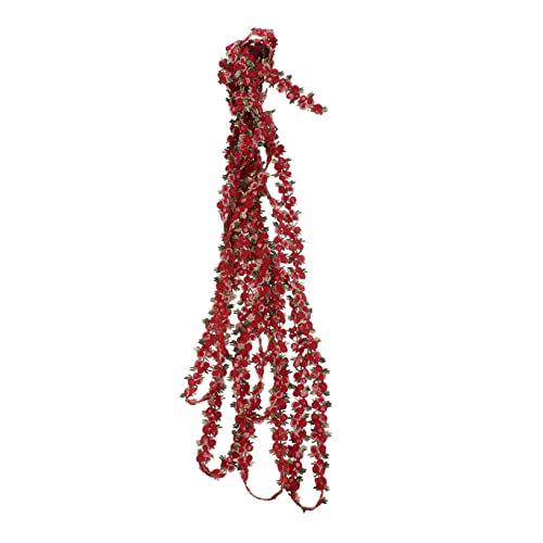 HOMSFOU Stickerei Spitze Spitzenband Spitzenbänder aus Stoff Hochzeit gehäkelte Spitzenbesatz Blumenband Stickerei-Besatzband Dekorationen Nähband Zierband nähen Polyestergarn rot von HOMSFOU
