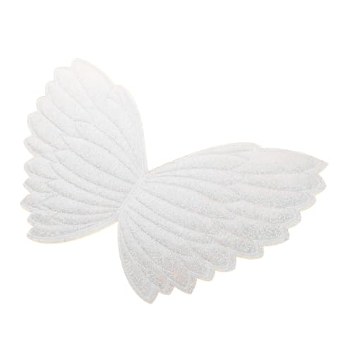 HOMSFOU Stickereiflecken bestickt Patch Nähen Und flügel kleidung applikation Kleideraufnäher Aufnäher für Kleidung Kleidungsstation gestickte Aufnäher Banner Weiß von HOMSFOU