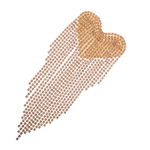 HOMSFOU Strass Herz Patch für Kleidung Handgefertigte Applikation mit Quasten zum Aufnähen Jeans Hüte und Taschen Vielseitige Dekoration für Partys und Veranstaltungen von HOMSFOU