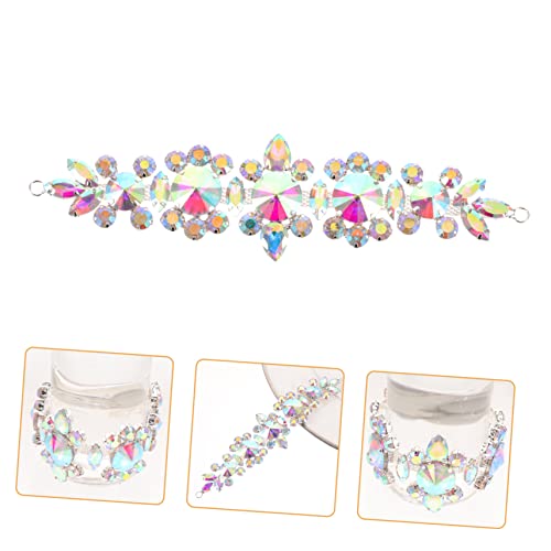HOMSFOU Strass Patch Für Hochzeitskleider Glitzer Applikation Für DIY Brautmode Dekoration Für Kleider Hüte Und Accessoires Ab Farbige Glassteine Hochzeitsapplikation von HOMSFOU