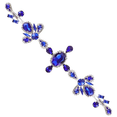 HOMSFOU Strassstein Applique für Kleidung Schuhe und Accessoires Wasserfall Rhinestone Blütenkette Royalblau Vielseitige Legierungsdekoration für DIY Projekte von HOMSFOU
