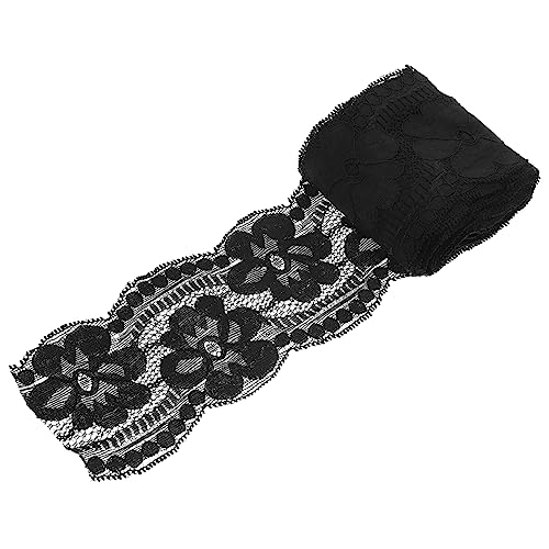 HOMSFOU Stretch-spitze Breite Dehnbare Spitze Bastelspitze Spitzenbesatz Trimmen Rosa Spitze Dekorativ Spitze Zum Basteln Rüsche Schwarze Spitze Nähen Von Spitzenborten Black Nylongarn von HOMSFOU