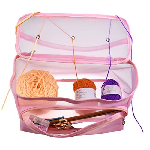 HOMSFOU Stricktasche Nähzeug Organizer mit Reißverschluss Tragbarer Aufbewahrung für Stricknadeln und Häkelhaken Große Kapazität Strapazierfähigem Netzgewebe HOMSFOU Stricktasche Nähzeug Organizer mit Reißverschluss Tragbarer Aufbewahrung für Stricknadeln und Häkelhaken Große Kapazität Strapazierfähigem Netzgewebe von HOMSFOU