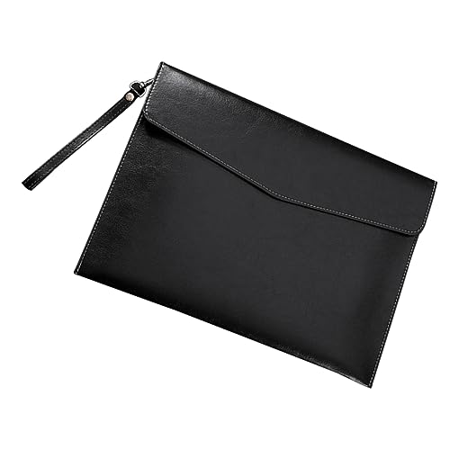HOMSFOU Tasche kreditkarten ordner Dokumentenorganizer Belegaufbewahrung Wasserdicht für Männer damen geldbörsen briefumschläge Dateiorganisator Must-Haves für kleine Unternehmen Pu Black von HOMSFOU