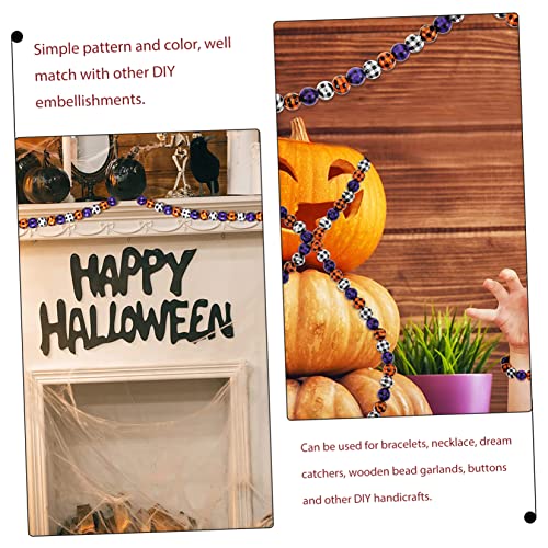 HOMSFOU Teiliges Halloween Holzperlen Orange Rot Lila mit Bastelschnur Runde Dekorative Holzperlen für Diy Schmuck Schlüsselanhänger und Festival Dekoration HOMSFOU Teiliges Halloween Holzperlen Orange Rot Lila mit Bastelschnur Runde Dekorative Holzperlen für Diy Schmuck Schlüsselanhänger und Festival Dekoration von HOMSFOU