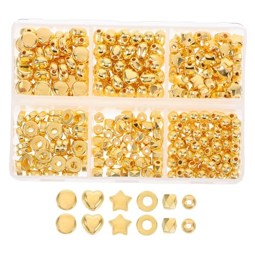 HOMSFOU Teiliges Kunststoff Abstandshalter Perlen mit Großem Glatte Runde Spacer Beads für DIY Schmuckherstellung Vielseitig für Armbänder und Halsketten Glänzend Goldfarben HOMSFOU Teiliges Kunststoff Abstandshalter Perlen mit Großem Glatte Runde Spacer Beads für DIY Schmuckherstellung Vielseitig für Armbänder und Halsketten Glänzend Goldfarben von HOMSFOU