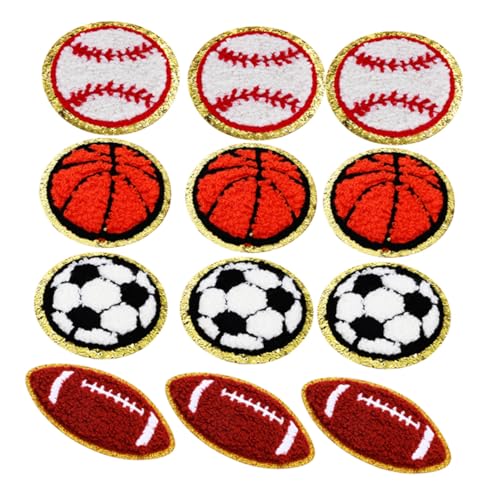HOMSFOU Teiliges Sport Bügelbilder Bestickte Baseball Basketball Fußball Rugby Patches zum Aufbügeln oder Annähen DIY Applikationen für Kleidung Taschen Schuhe Hüte Einfache Anwendung von HOMSFOU
