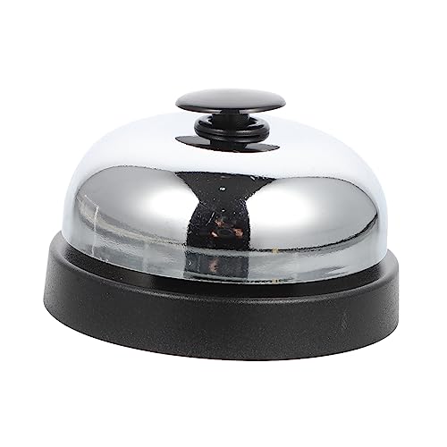 HOMSFOU Tischrufring Handrufglocke Rezeptionsklingel Türklingel Silber klein tischglocke tischklingel Spielzeugklingel handglocke Spiel Glocke läuten Schalter Rezeption Barring Chrom Black von HOMSFOU