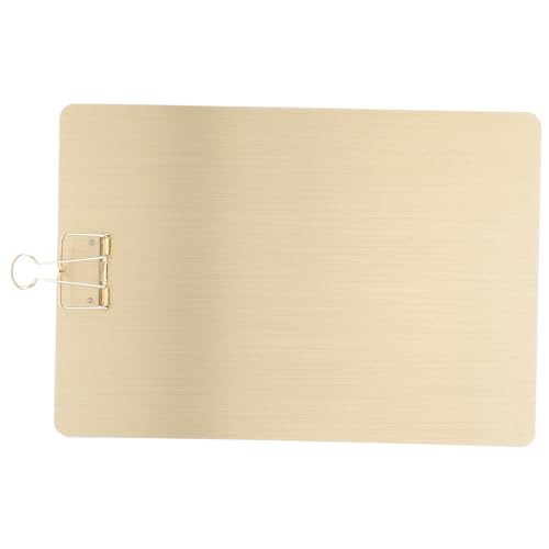 HOMSFOU Trägerplatte für Schreibtafel a4-Dateiclip Büro-Schul-Zwischenablage Unterstützung Wohnung ordner klemmbrett Menü Zwischenablage Tablet Schreibbrett Briefpapierclip Metall Golden von HOMSFOU