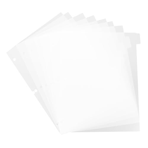 HOMSFOU Transparente Frosted Pp trennblätter Lochung Reißfest Wiederbeschreibbar Langlebig Praktische Loseblatt registerkarten für Schnellhefter Ordner Notizbücher Farbneutral Vielseitig von HOMSFOU