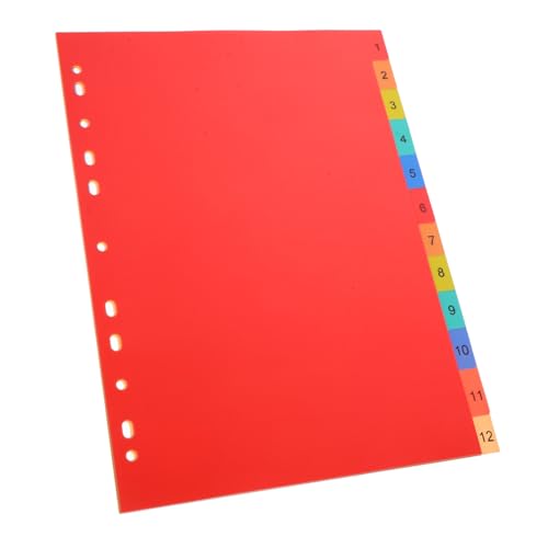HOMSFOU Trennblätter für Ordner Teilig mit Bunten Tabs Gelocht Langlebige Materialien zur Organisation von Notizen und Dokumenten Kompatibel mit Ringbuch und Notizheften von HOMSFOU