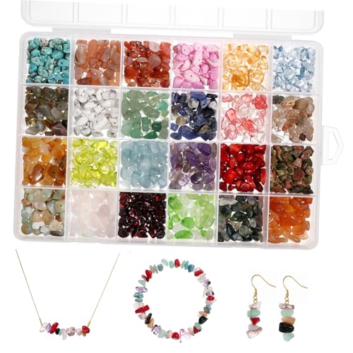 HOMSFOU Unregelmäßige Steinperlen Naturstein für DIY Schmuck Bastelperlen zum Auffädeln für Armbänder und Kristallperlen mit Glatter Oberfläche von HOMSFOU