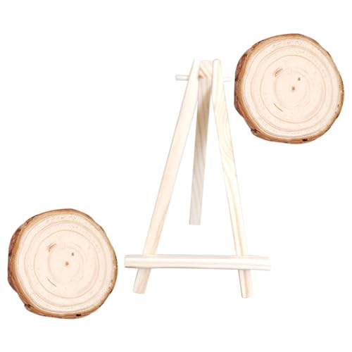 HOMSFOU Unvollendeten Holzscheiben mit Ständer Diy Holzhandwerk Natürliche Holzstücke für Kreative Bastelprojekte für Innenraumdekoration Große Holzscheiben Durchmesser mit Ständer von HOMSFOU