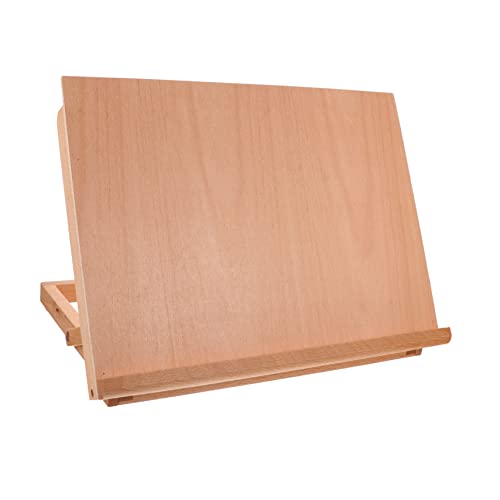 HOMSFOU Verstellbare Holz Tischstaffelei Zeichentisch Skizzenbrettständer für Anfänger und Künstler Faltbarer Desktop Easel mit Glatter Oberfläche und Langlebiger Verarbeitung von HOMSFOU