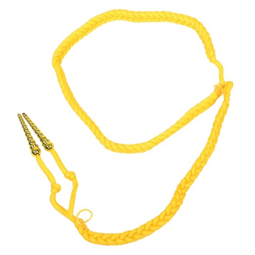 HOMSFOU Verstellbare Schulterkordel Aiguillette mit Geflochtener Ehrenkordel Dekoratives Bühnenkostüm Zubehör für Musiker Gelbe Kurze Plastikanhänger für Uniformen und Auftritte von HOMSFOU