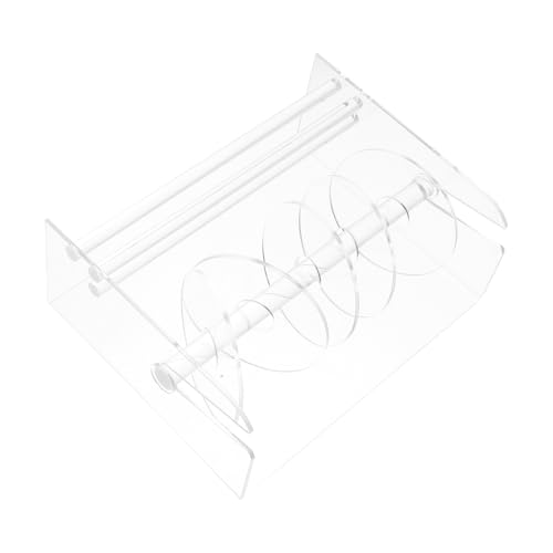 HOMSFOU Verstellbarer Acryl Etikettenspender Fächer Desktop Organizer für Rollenaufkleber Büro Home Schule Vielseitig Einsetzbar Einfach Montierbar Klare Sicht Labels von HOMSFOU