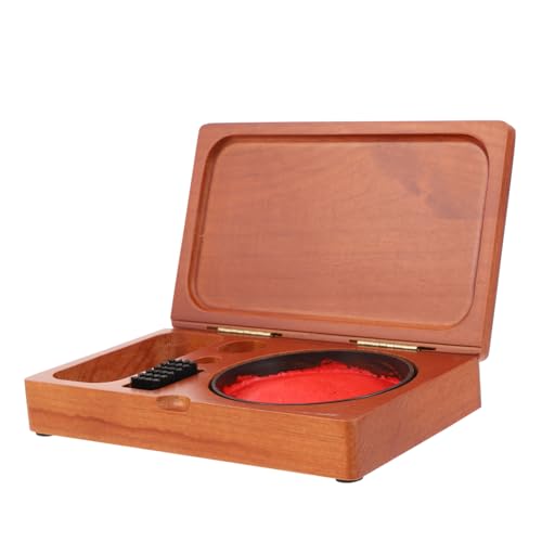 HOMSFOU Vintage Holz Stempelbox mit Stempelkissen Halter Praktische Aufbewahrung für Stempel Stilvolle Box für Scrapbooking und Diy Projekte von HOMSFOU