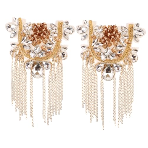 HOMSFOU Vintage Quasten Schulter Epauletten mit U förmiger Diamantkette Dekorative Schulterklappen für Damen Elegantes Schmuck accessoire für Kostüm Uniform Cosplay und Halloween HOMSFOU Vintage Quasten Schulter Epauletten mit U förmiger Diamantkette Dekorative Schulterklappen für Damen Elegantes Schmuck accessoire für Kostüm Uniform Cosplay und Halloween von HOMSFOU
