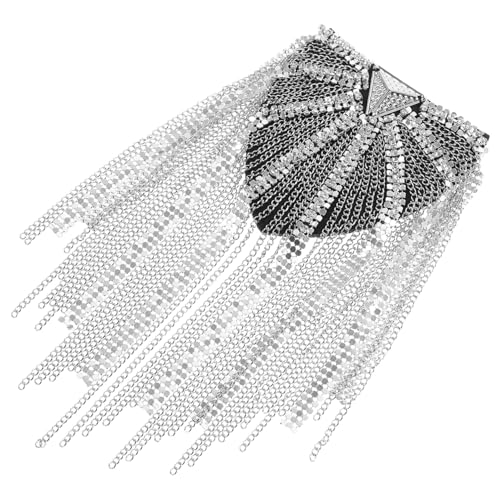 HOMSFOU Vintage Schulterepauletten mit Metallquaste und Strass Modische Schulterklappen Schmuck für Damen Vielseitiges Accessoire für Hochzeiten Partys und Festliche Anlässe Silberfarben HOMSFOU Vintage Schulterepauletten mit Metallquaste und Strass Modische Schulterklappen Schmuck für Damen Vielseitiges Accessoire für Hochzeiten Partys und Festliche Anlässe Silberfarben von HOMSFOU
