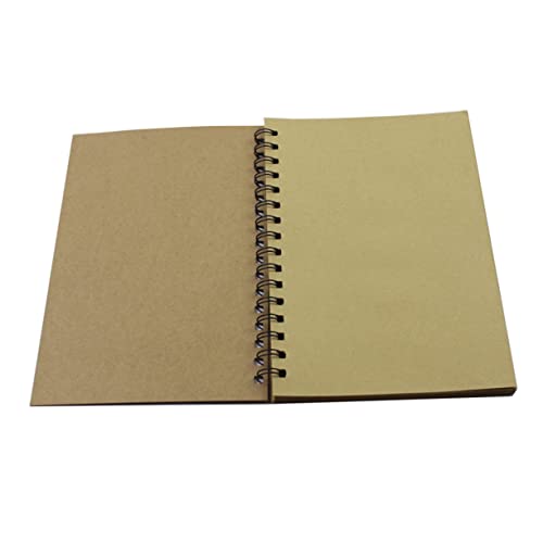 HOMSFOU Vintage Spiral Notizbuch Kraftpapier Skizzenbuch für Zeichnungen Notizen und Tagebuch Leicht und Tragbar mit Stabilen und Perforierten Blättern für Studenten und Büro von HOMSFOU