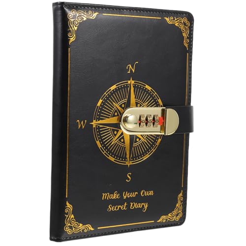 HOMSFOU Vintage Tagebuch mit Passwortschloss Retro Notizbuch für Studenten und Mitarbeiter Langlebiges Schreibheft mit Dickem und Sicherem Verschluss für Notizen und Erinnerungen von HOMSFOU