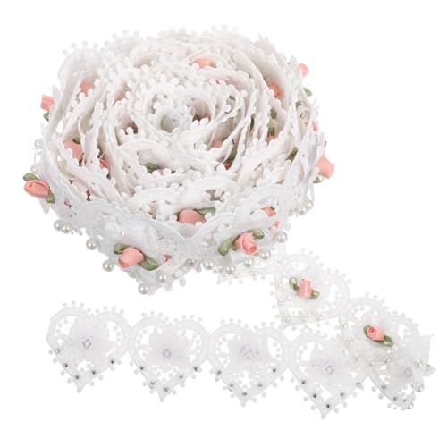 HOMSFOU Vintage Weiße Spitzenbordüre mit Herzblumenstickerei und Imitationsperlen Besticktes Spitzenband für Brautkleider DIY Hochzeit Party und Kleidungsdekoration HOMSFOU Vintage Weiße Spitzenbordüre mit Herzblumenstickerei und Imitationsperlen Besticktes Spitzenband für Brautkleider DIY Hochzeit Party und Kleidungsdekoration von HOMSFOU