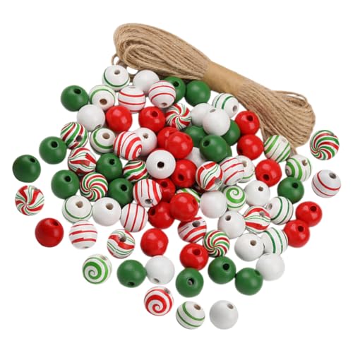 HOMSFOU Weihnachtliches Holzperlen Set mit Jute Schnur Bunte Diy Holzperlen für Armbänder Kränze und Bastelprojekte für Festliche Dekorationen und Kreative Familienaktivitäten HOMSFOU Weihnachtliches Holzperlen Set mit Jute Schnur Bunte Diy Holzperlen für Armbänder Kränze und Bastelprojekte für Festliche Dekorationen und Kreative Familienaktivitäten von HOMSFOU