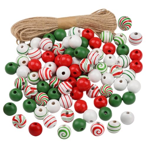 HOMSFOU Weihnachts Holzperlen Set mit Hanfseil Runde Diy Perlen für Schmuckherstellung und Deko Hanfseil und Bunte Holzperlen für Bastelprojekte HOMSFOU Weihnachts Holzperlen Set mit Hanfseil Runde Diy Perlen für Schmuckherstellung und Deko Hanfseil und Bunte Holzperlen für Bastelprojekte von HOMSFOU