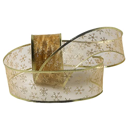 HOMSFOU Weihnachtsband Glitzer Ribbon mit Schneeflocken für Dekoration und Goldene Schneeflocken für Weihnachtsbaum Party Bastelprojekte und Geschenkwickelungen HOMSFOU Weihnachtsband Glitzer Ribbon mit Schneeflocken für Dekoration und Goldene Schneeflocken für Weihnachtsbaum Party Bastelprojekte und Geschenkwickelungen von HOMSFOU