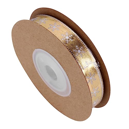 HOMSFOU Weihnachtsband Gold Schneeflockenmuster Satinband Heißprägung DIY Geschenkverpackung Dekoration für Bastelarbeiten und Weihnachtsbaum Schmuck HOMSFOU Weihnachtsband Gold Schneeflockenmuster Satinband Heißprägung DIY Geschenkverpackung Dekoration für Bastelarbeiten und Weihnachtsbaum Schmuck von HOMSFOU